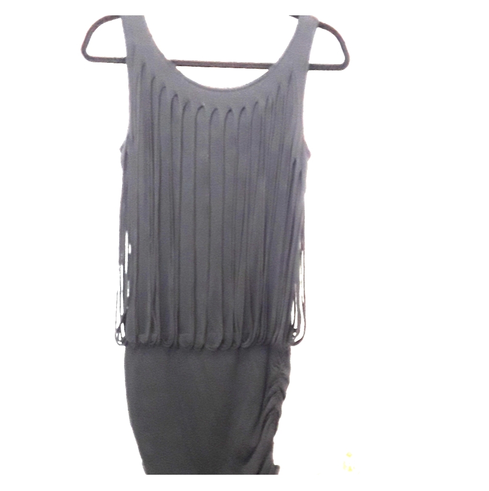 BCBG MaxAzria Black Fringe Mini Dress Size XS
